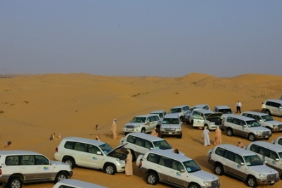 Een jeepsafari door de zandduinen van Dubai